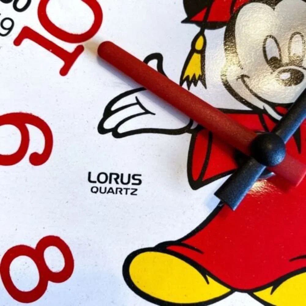 Walt Disney Lorus Quartz Mickey Mouse Time Teacher Clock Made In England Rare